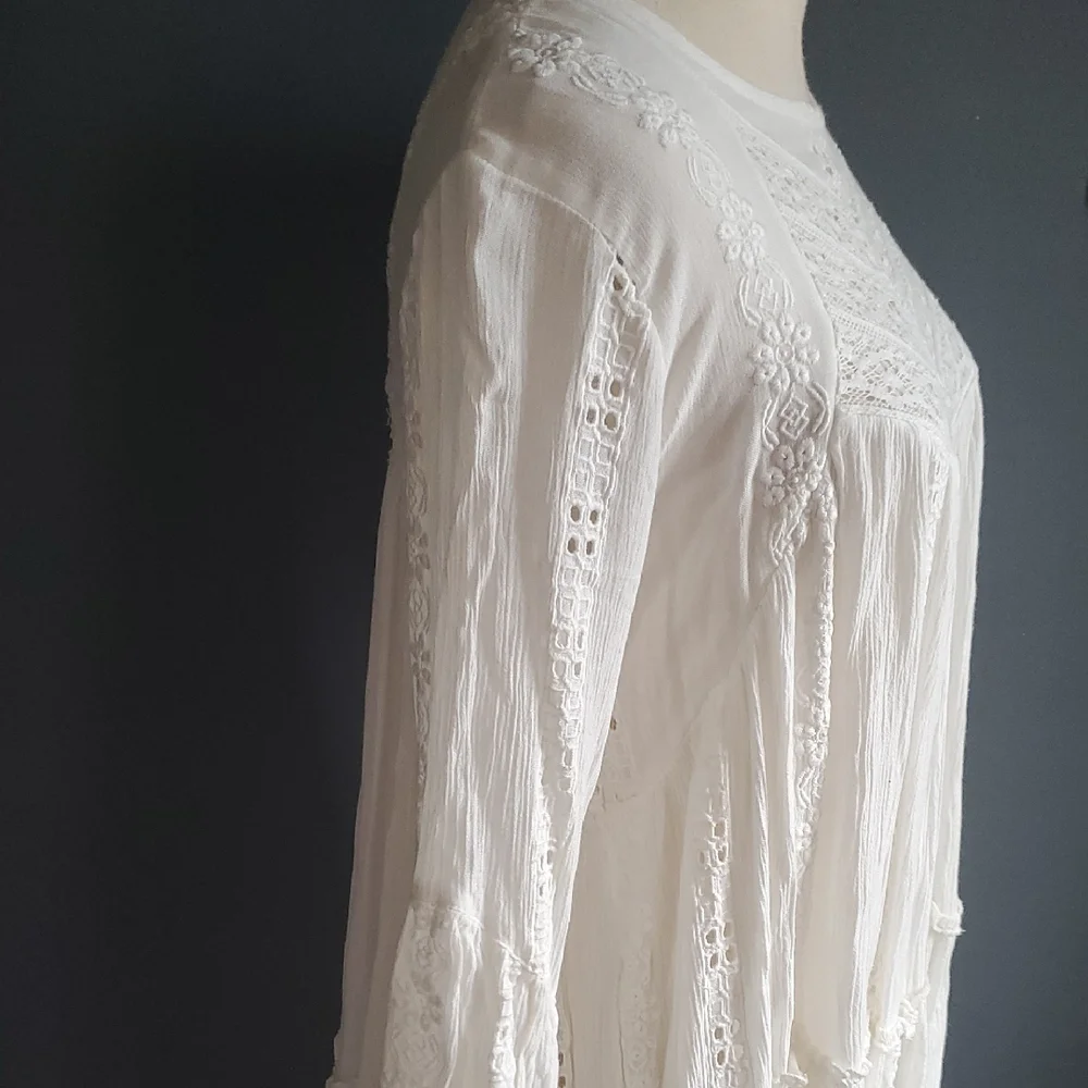 Free People Elegant White Lace Women's Top Size Xs - Picture 4 of 11